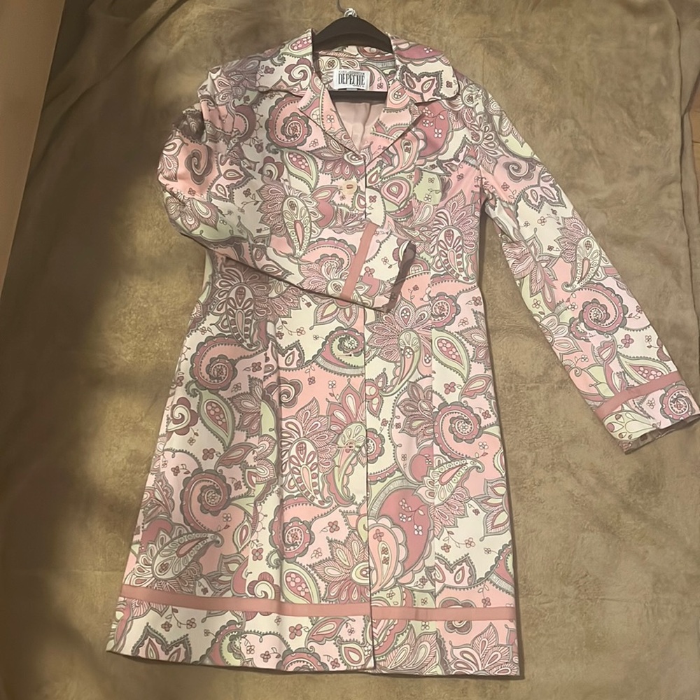 VINTAGE Yves Cosette DEPECHE MODE Pink Paisley coat